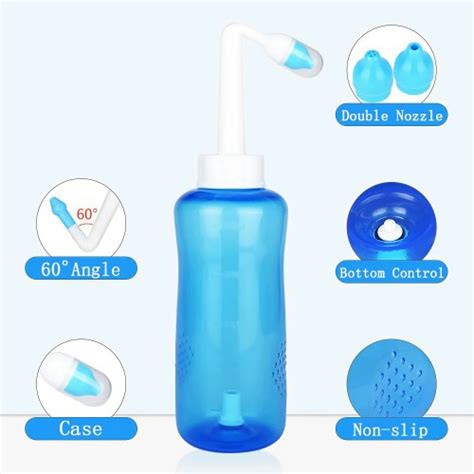 300ml Nasal Irrigator Rinse Spray Bottle Device With 2 Nozzles For