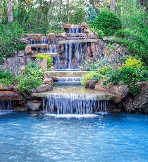 Stunning Luxury Backyard Design Ideas Pool Waterfall