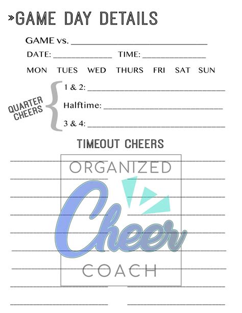 Cheer Coach Planner Etsy