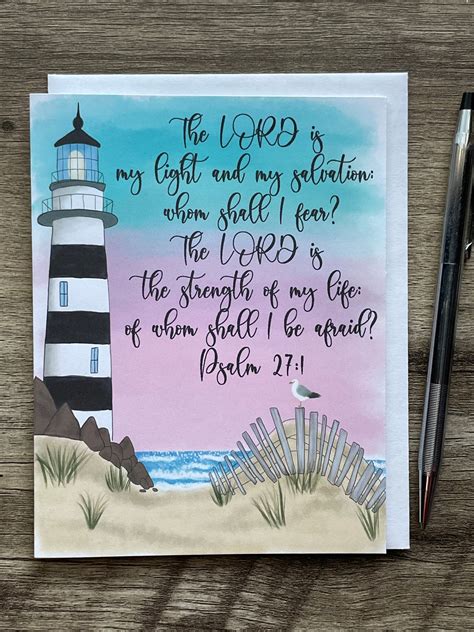 Bible Verse Scripture Greeting Cards Lighthouse Greeting Etsy