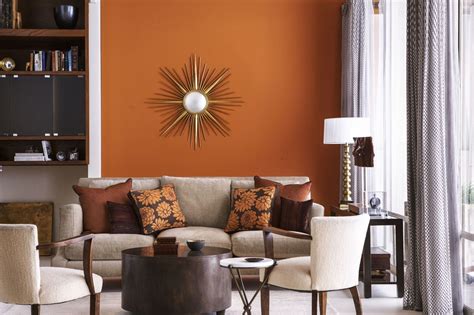 Warm Color Scheme Living Orange Living Room Walls