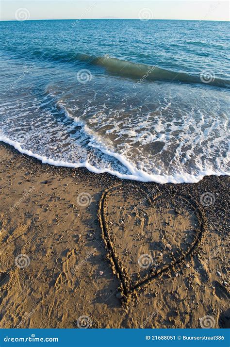 Heart On Beach Stock Image Image Of Sand Symbol Coastline 21688051