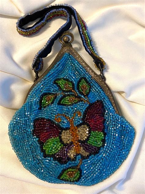 C1920s Small Beaded Butterfly Purse Small Beaded Bag Etsy