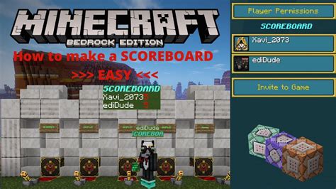 How To Create A Scoreboardleader Board Minecraft Bedrock Edition