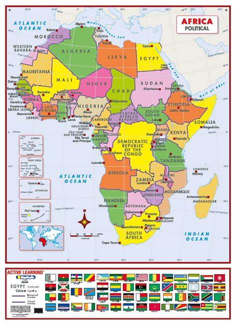 Africa Political Active Learning Wall Map Mapstudio