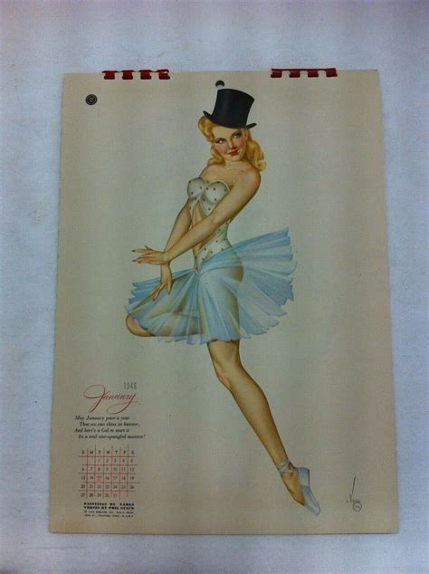 1946 Esquire Girl Pin Up Calendar Vargas Illustrations Compl W Orig