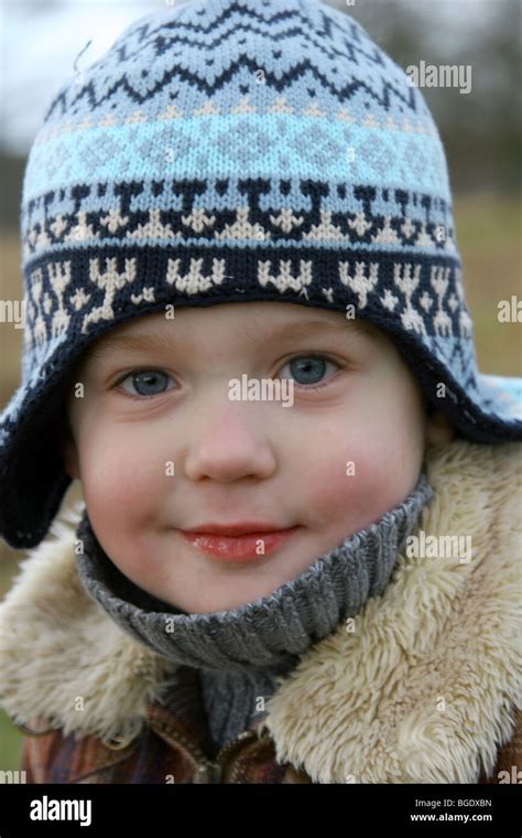 A Young Boy Out In The Countryside In Autumnwinter Stock Photo Alamy