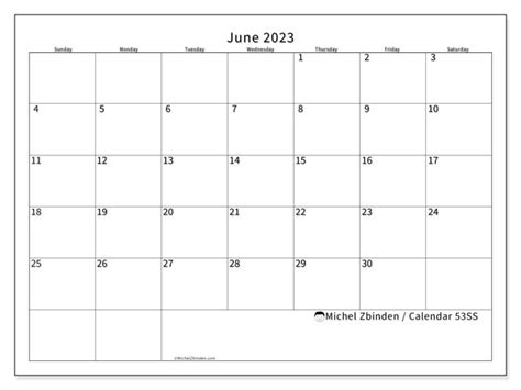 Calendar June 2023 Office Ss Michel Zbinden Gb