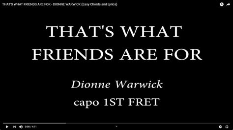 Thats What Friends Are For Dionne Warwick Easy Chords And Lyrics