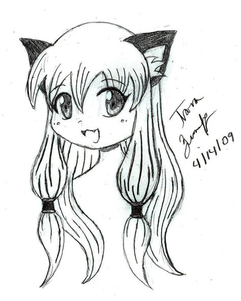 Cute Neko Girl Sketch By Tblondie1826 On Deviantart