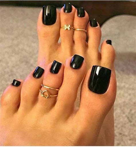 Pretty Glossy Black Toe Nail Polish Nail Art Design Nail Polish