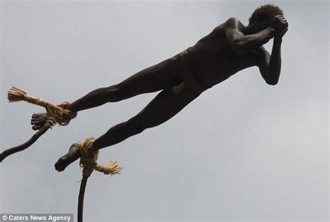 Pentecost Tribesman Indulge In Ancient Bungee Jumping Rite Of Passage Daily Mail Online