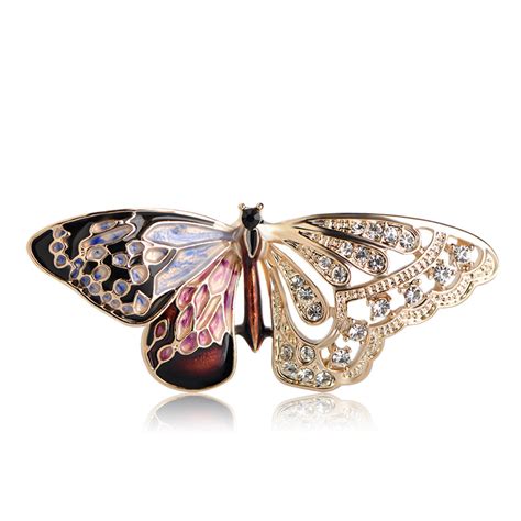 Blucome Exquisite Butterfly Shape Brooch Enamel Esmalte Mix Color