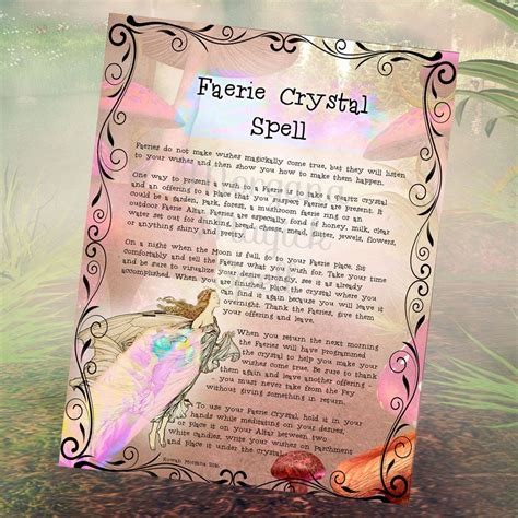 Faerie Crystal Spell Digital Download Wishing Spellfaerie Book Of