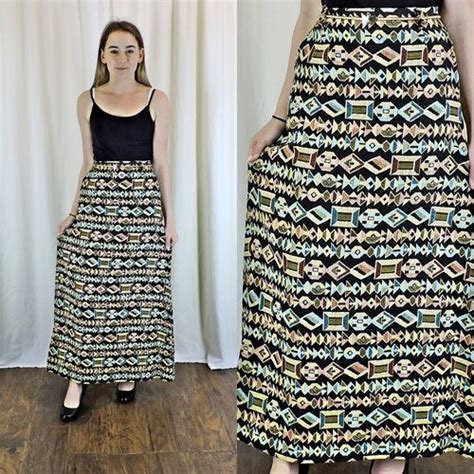 Vintage 60s Tapestry Skirt Xs Size 2 4 Maxi Skirt High Waisted