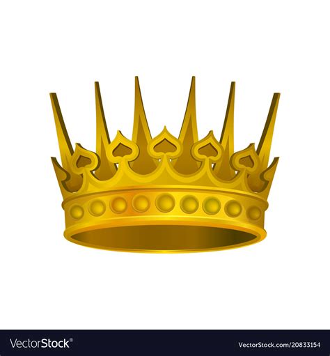 Realistic Icon Of Shiny Golden Crown Headdress Of Vector Image