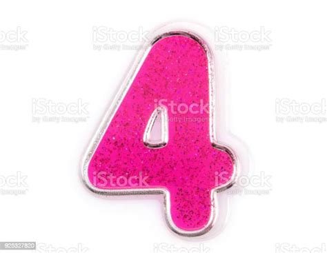 Letter Number 4 Symbol Pink Color On A White Background Pink Number