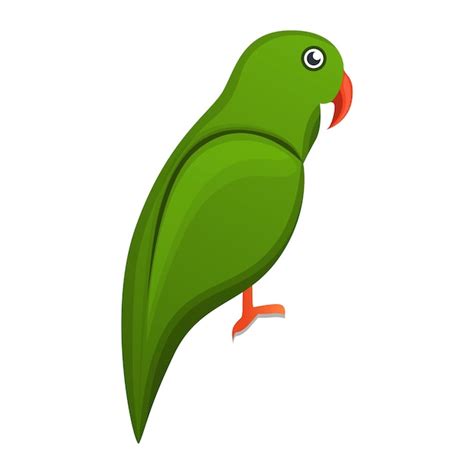 Premium Vector Green Parrot Icon Cartoon Of Green Parrot Vector Icon