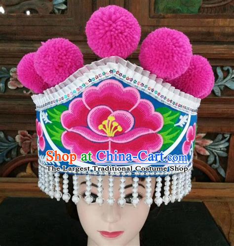 Traditional Chinese Yi Ethnic Women Clothing And Hat