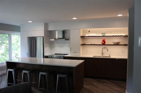 A Modern Kitchen Design Feature Open Shelves Mcmillan Millwork And Joinery