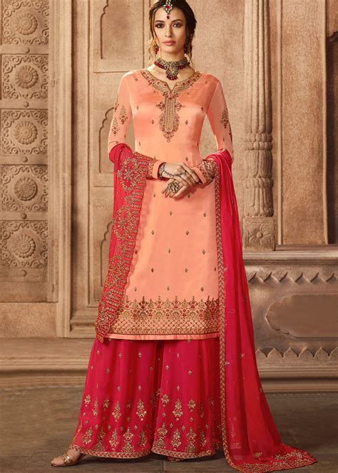 Peach Embroidered Pakistani Stylish Dresses Special Dresses
