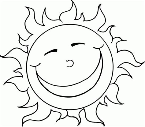 Clipart Coloring Page Outline Of A Happy Summer Sun With Shades