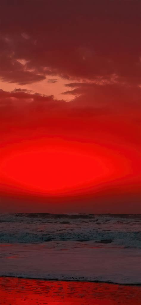 1125x2436 Sunlight Sea Red Evening Time Iphone Xsiphone 10iphone X Hd