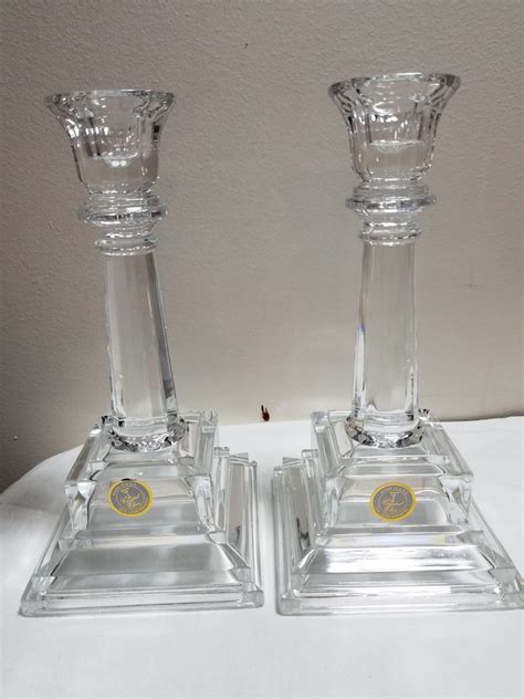 Crystal Candle Holders Made By Crystal Clear 24 Percent Lead Etsy