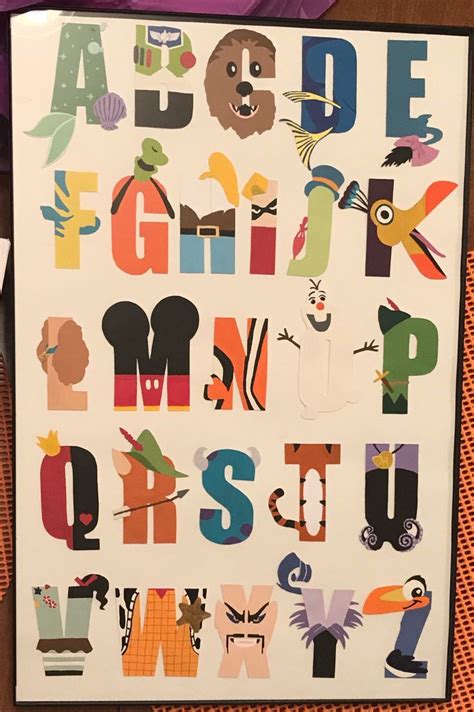 Disney Alphabet Poster Handmade Disney Alphabet Disney Characters