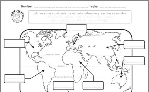 Continentes Y Oceanos Ficha De Ciencias Sociales Images