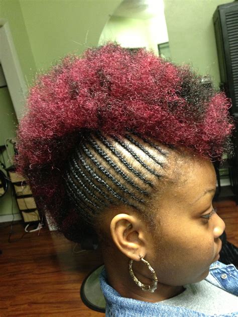 Afro Mohawk W Cornrows The Afro♣️ Hair Hair Styles Cornrow Mohawk