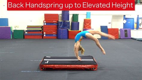 back handspring up to an elevated height as an athlete works through the progressions for