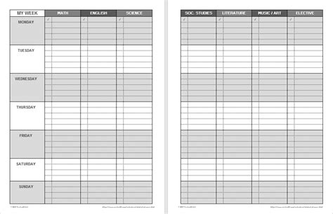 Weekly Student Planner Printable Pdf