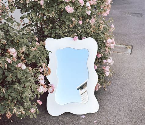 Wavy Mirror Asymmetrical Mirror Cloud Mirror Aesthetic Etsy Uk