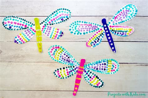 Colorful Painted Dragonfly Craft For Kids
