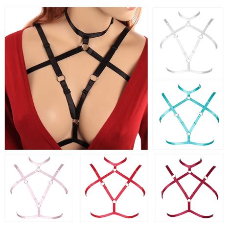 women fetish chest bondage harness lingerie harajuku halter neck sexy body harness bra erotic