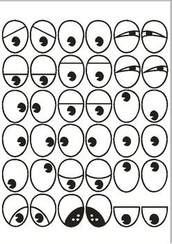 Cat eye or retro eyeglasses. Printable Cartoon Eyes - various by PDT Primary Design ...