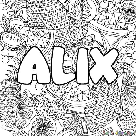 Coloriage Pr Nom Alix D Cor Mandala Fruits Sans D Passer