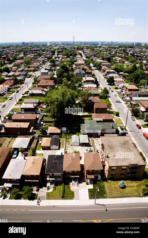 Aerial View Of Suburbs Toronto Ontario Stock Photo Alamy