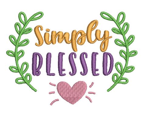 Simply Blessed Embroidery Design 4 Sizes Etsy