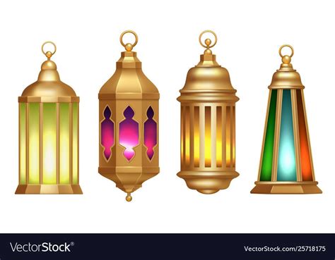 246 3d lantern models available for download. Ramadan lanterns muslim islamic vintage lamps 3d vector ...
