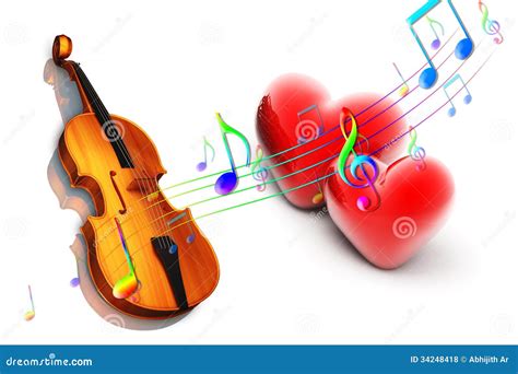 Violin With Heart Stock Illustration Illustration Of Music 34248418
