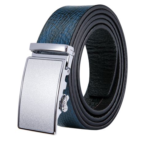 Hi Tie Fashion Men Belt Genuine Leather Automatic Buckle Luxury Brand