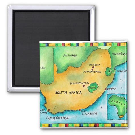 Asset Id Wov045 Jennifer Thermes Map Of South Africa Refrigerator