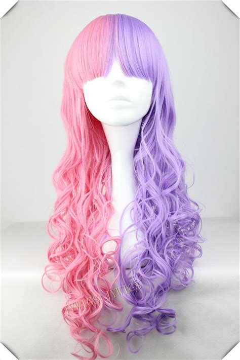 Dubble Colors Purple And Pink Cut Bang Fringe Cosplay Future Mirai