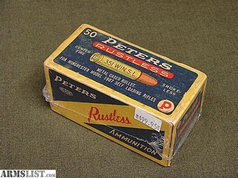 Armslist For Sale Peters 351 Win Sl 3586 Vintage Ammo 50 Rd Box