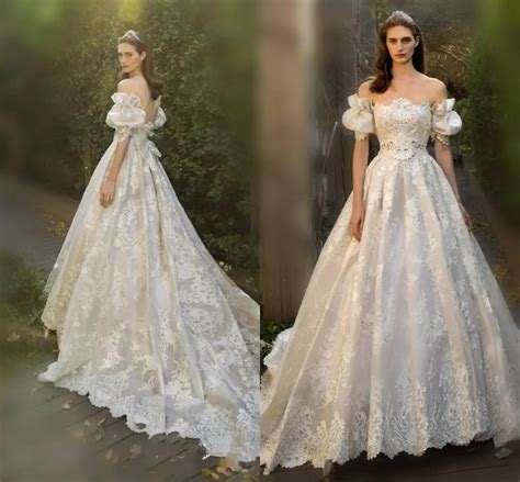 Fairy Lace Wedding Dresses 2018 Off Shoulder Juliet Short Sleeves A