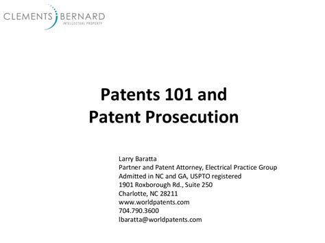Patents 101 And Patent Prosecution Overview And Costs