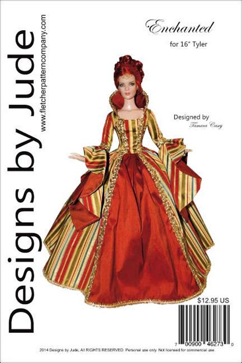 Enchanted Court Gown Doll Clothes Sewing Pattern For 16 Etsy Sewing