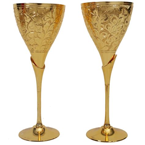 Gold Plated Np Wine Glass Set Of 2 Boontoon